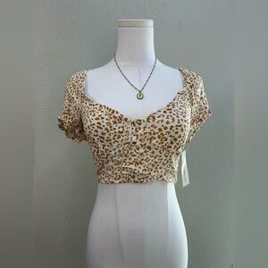 Urban Romantics Leopard Print Crop Top - Size M